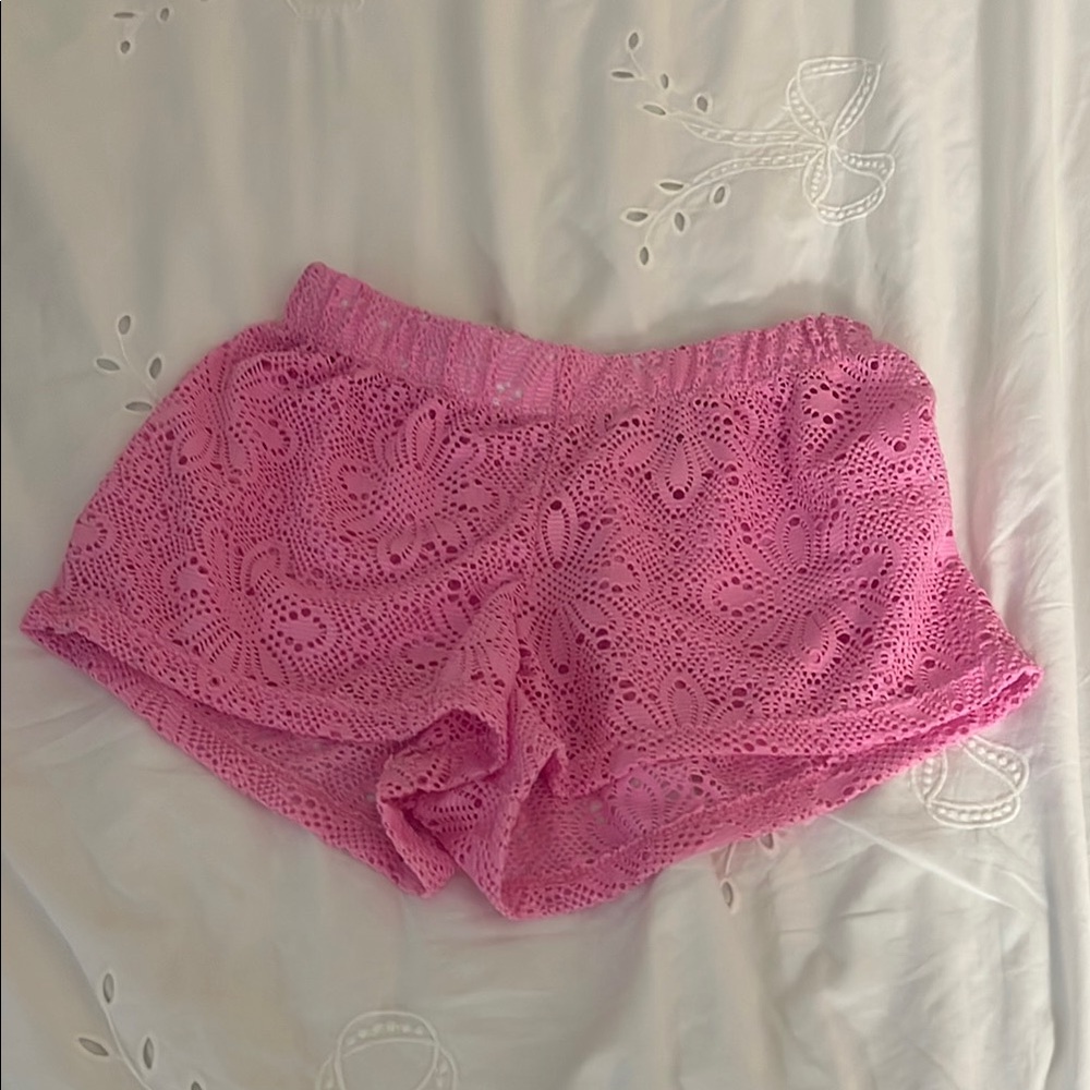 Pink Kids Swim Coverup Shorts